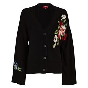 STAUD Rook Floral Embroidered Cardigan XS